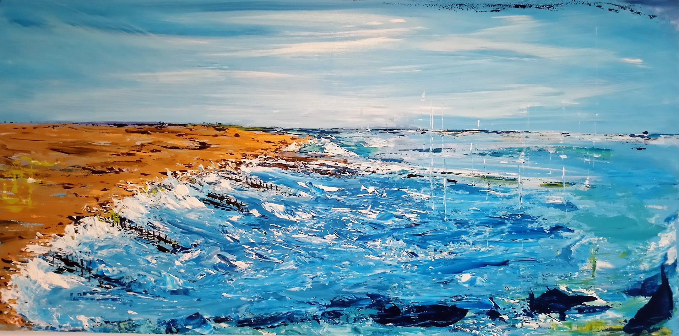 Stormy Shore acrylic on canva