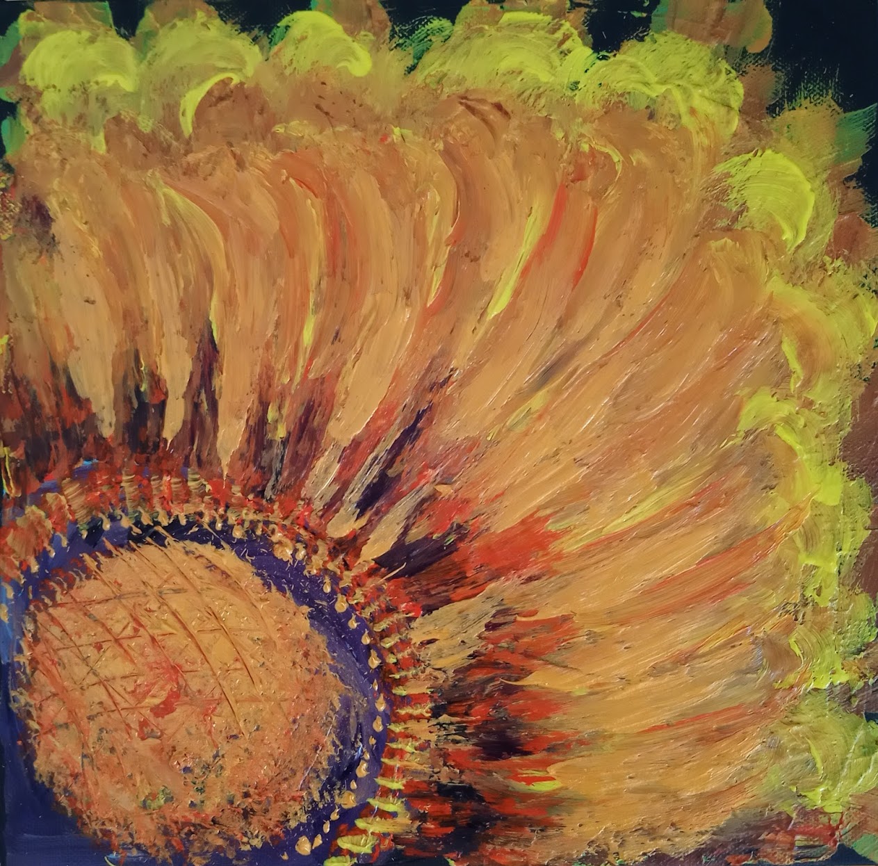 Sunflower 2, acrylic on canvas