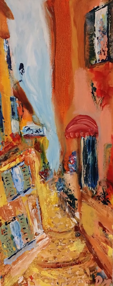 Villefranche, acrylic on canvas, 20x50cm