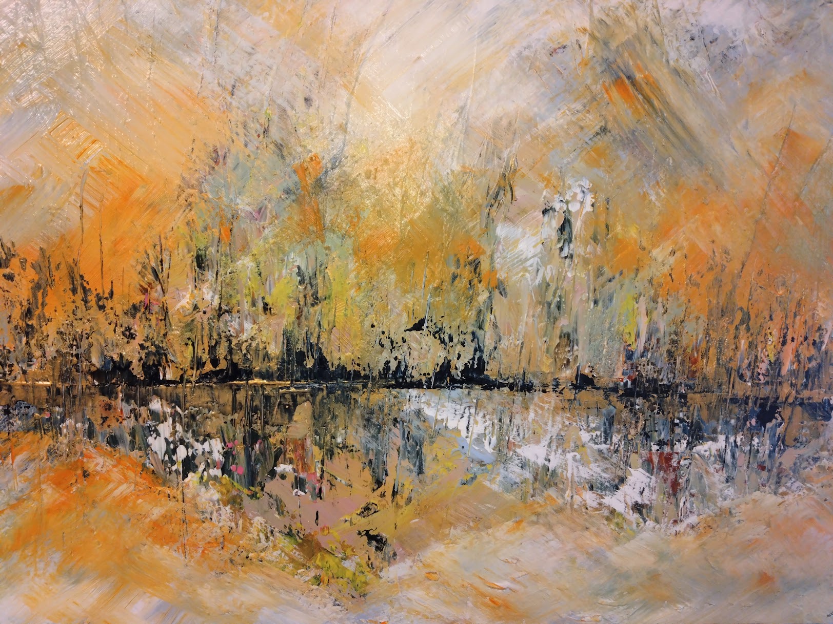 Gold-08, Acrylic and Gold Leaf on Canvas