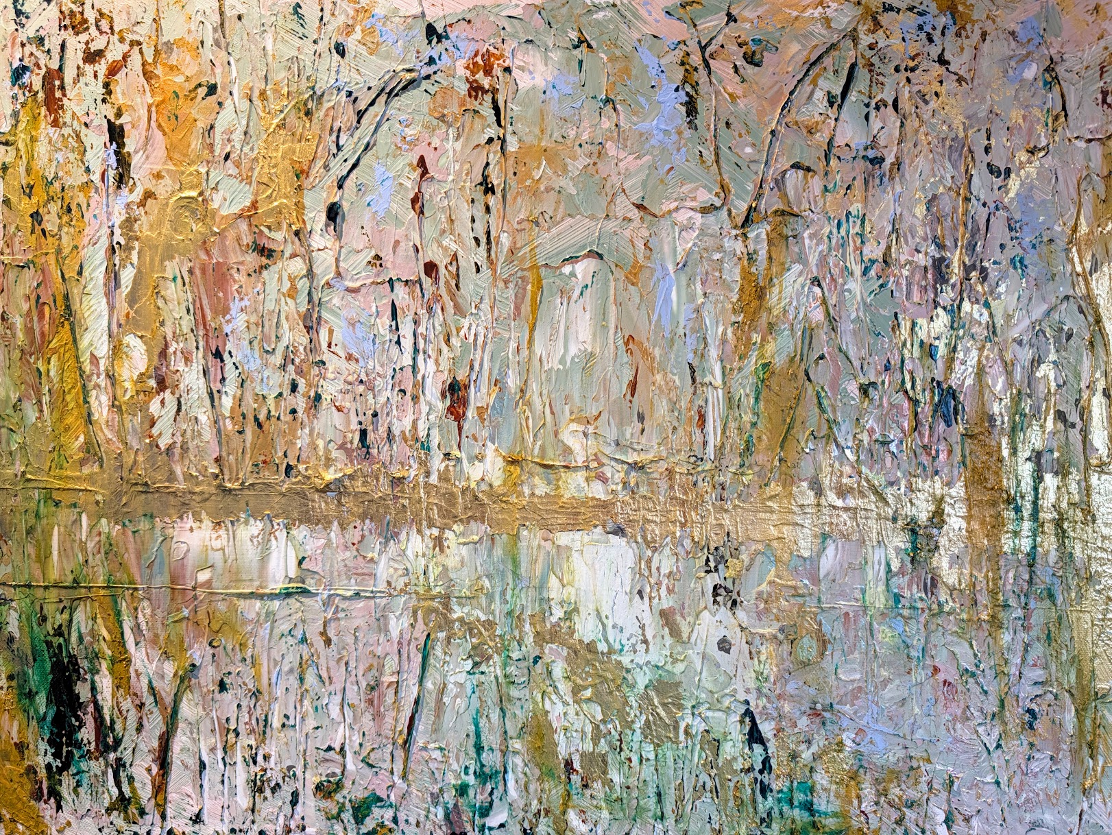 Gold-10, Acrylic and Gold Leaf on Canvas