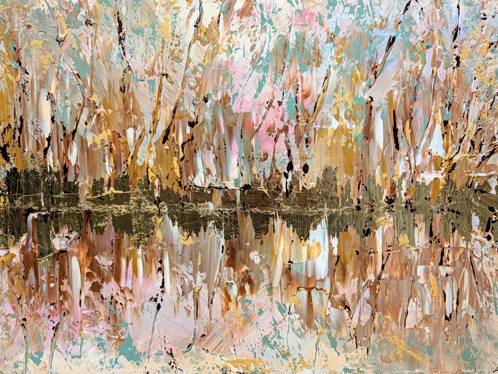 Gold-14, Acrylic and Gold Leaf on Canvas