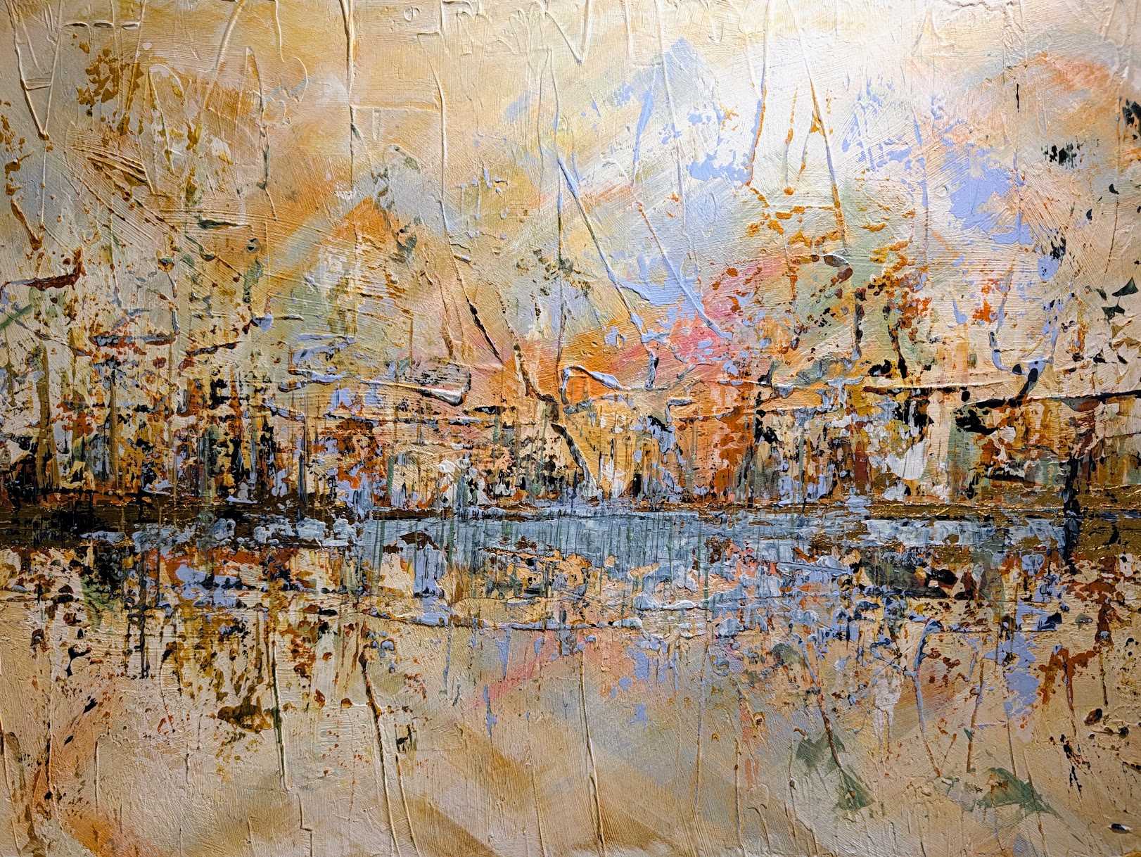 Gold-15 Acrylic and Gold Leaf on Canvas